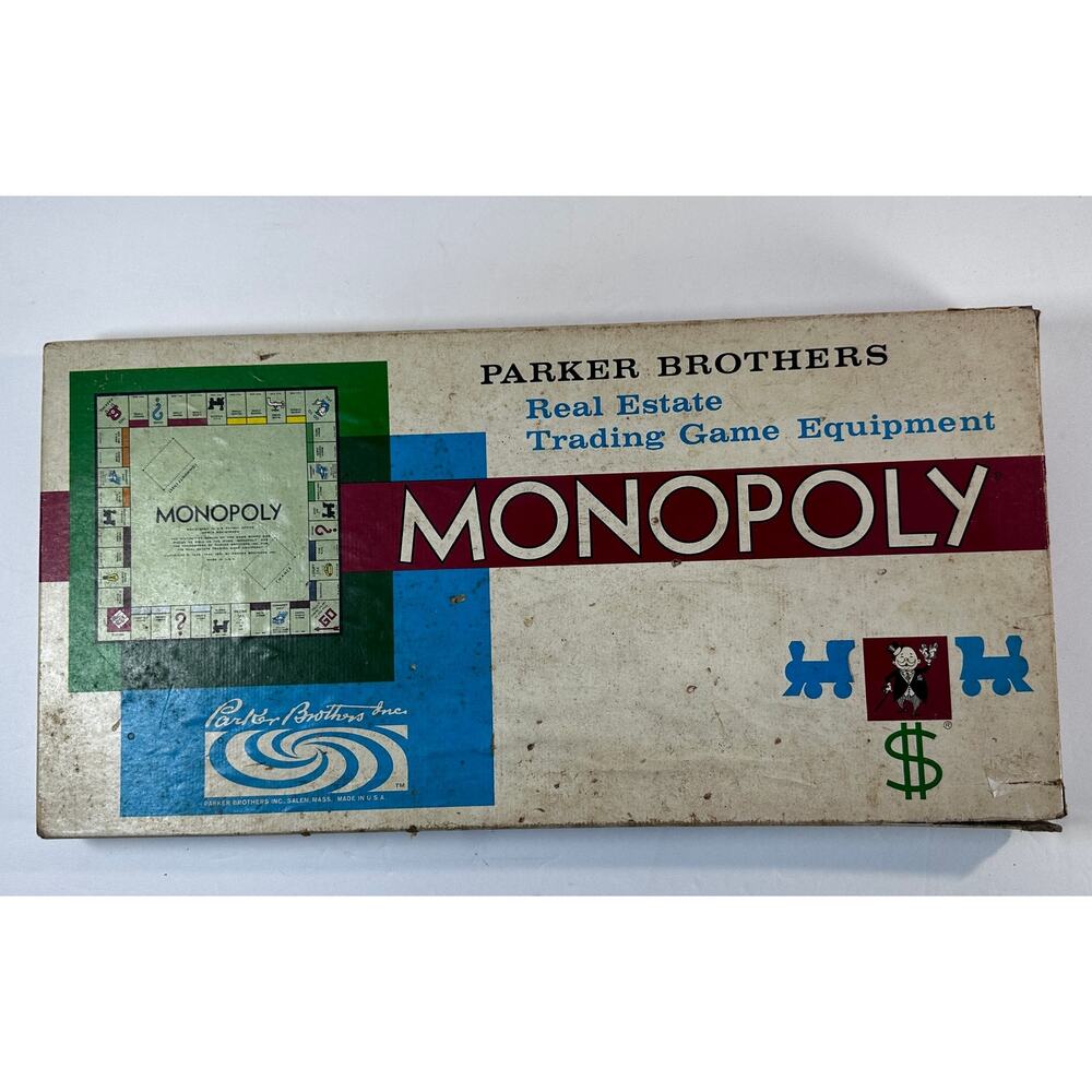 Complete Vintage 1961 Monopoly Board Game, Parker Bros.